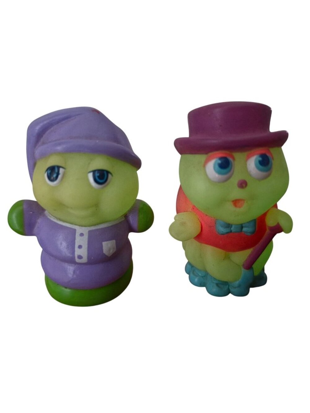 Vintage 1986 Hasbro Playskool Glo Friends Glo Worm & Glo Bopbug Figures Lot of 2